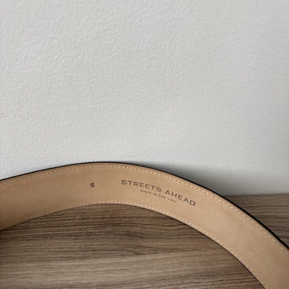 Streets Ahead Belt Black Leather Buckle Gold Sz Small❤️ - Picture 4 of 6